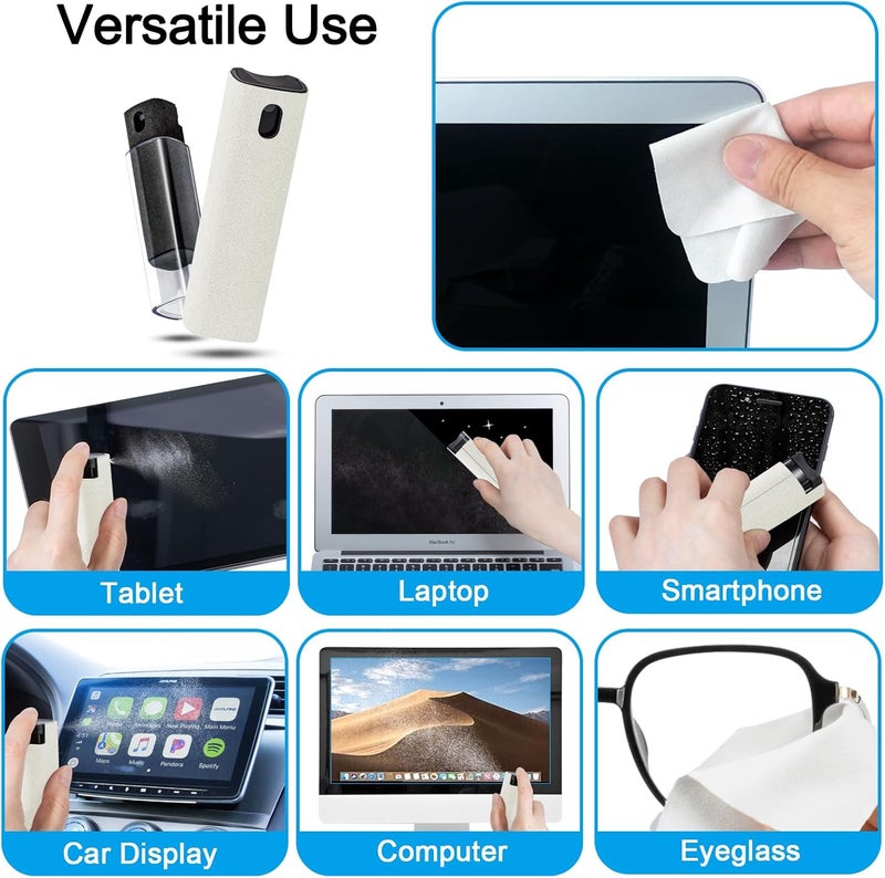 walrfid 2Pcs Laptop Cleaner, Computer Screen Cleaner Spray and Wipe, Electronics Laptop Cleaning Kit for iPad, iPhone, Cellphone, Monitor, MacBook Pro, Car Display, Tablet, TV, Kindle, Black Cream - Image 4